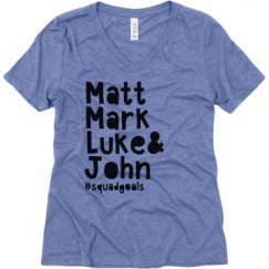 Ladies Relaxed Fit Super Soft Triblend V-Neck Tee