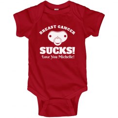 Breast Cancer Sucks Baby Onesie With Name