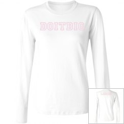 All white flat LS T-shirt/w