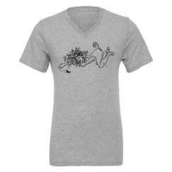 Unisex CVC Jersey V-Neck T-Shirt