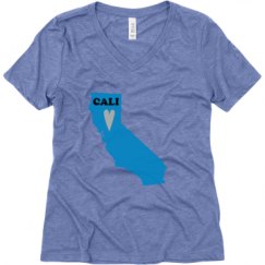 Ladies Relaxed Fit Super Soft Triblend V-Neck Tee