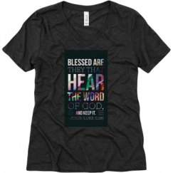 Ladies Relaxed Fit Super Soft Triblend V-Neck Tee
