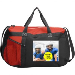 Custom Photo Upload Football Sports Gym Duffel Bag