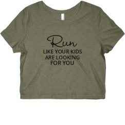 Ladies Slim Fit Crop Top Tee