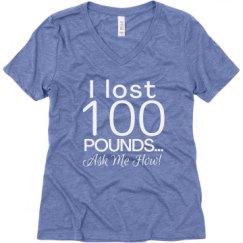 Ladies Relaxed Fit Super Soft Triblend V-Neck Tee