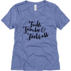 Ladies Relaxed Fit Super Soft Triblend V-Neck Tee