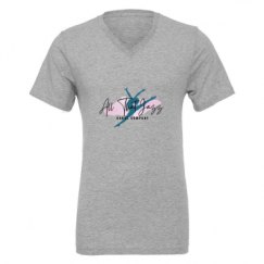 Unisex CVC Jersey V-Neck T-Shirt