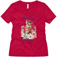 Ladies Relaxed Fit V-Neck Tee
