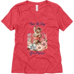 Ladies Relaxed Fit Super Soft Triblend V-Neck Tee