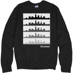 Cleveland skyline repeated