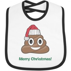 Poop Santa Clause Bib  black trim