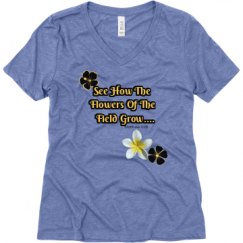 Ladies Relaxed Fit Super Soft Triblend V-Neck Tee