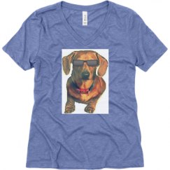 Ladies Relaxed Fit Super Soft Triblend V-Neck Tee