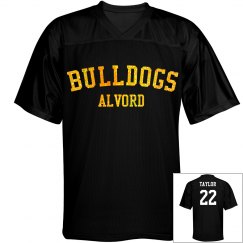 Alvord Bulldog Glitter Football Jersey