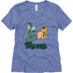 Ladies Relaxed Fit Super Soft Triblend V-Neck Tee