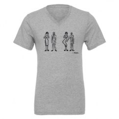 Unisex CVC Jersey V-Neck T-Shirt