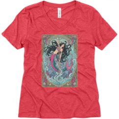 Ladies Relaxed Fit Super Soft Triblend V-Neck Tee