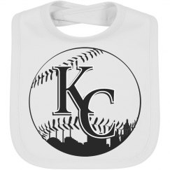 KC Baseball Skyline Baby Bib