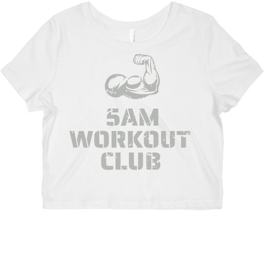 5AM Club Crop- Silver/White