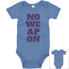 NO WEAPON Shall Prosper Purple Text Infant Bodysuit