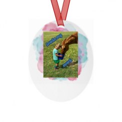 Metal Oval Christmas Ornament