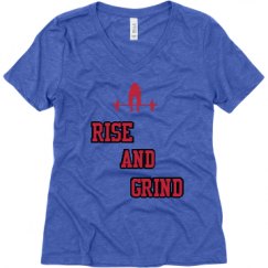 Ladies Relaxed Fit Super Soft Triblend V-Neck Tee