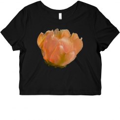 Peach Cactus Flower Lucy LaRue Crop Top Shirt