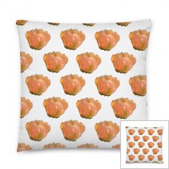 Peach Cactus Flower Print Lucy LaRue Pillow