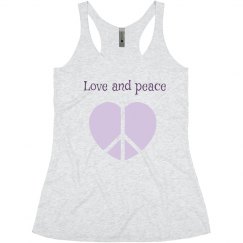 Purple love peace ladies top