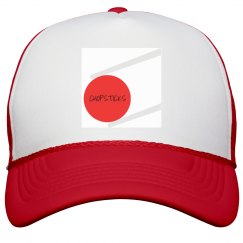 Red and Black CHOPSTICKS LOGO Baseball Cap