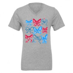 Unisex CVC Jersey V-Neck T-Shirt