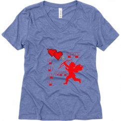 Ladies Relaxed Fit Super Soft Triblend V-Neck Tee