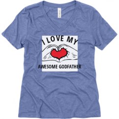 Ladies Relaxed Fit Super Soft Triblend V-Neck Tee