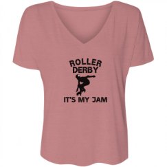 Ladies Flowy Slouchy V-Neck Tee