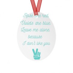 Metal Oval Christmas Ornament