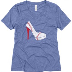 Ladies Relaxed Fit Super Soft Triblend V-Neck Tee
