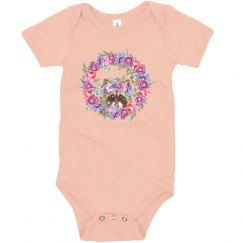 cute raccoon with flowers