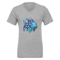 Unisex CVC Jersey V-Neck T-Shirt