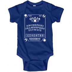 Ouija board infant navy onesie.