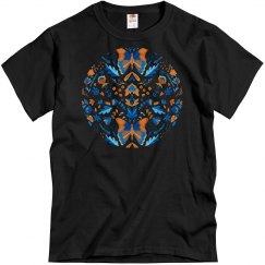 Butterflies Watercolor blue and ocher butterfly pattern
