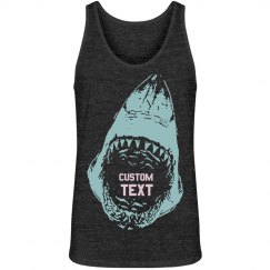 Custom Text Shark Bite Unisex Tank Top