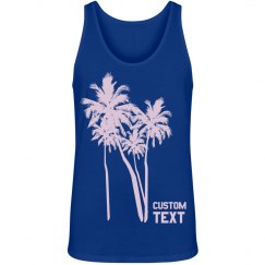Custom Text Palm Trees Summer Graphic Unisex Tank Top