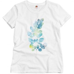 Blue Watercolor Leaf