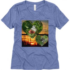 Ladies Relaxed Fit Super Soft Triblend V-Neck Tee