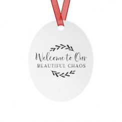 Metal Oval Christmas Ornament