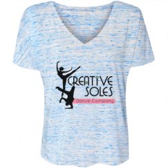 Ladies Flowy Slouchy V-Neck Tee