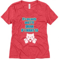 Ladies Relaxed Fit Super Soft Triblend V-Neck Tee