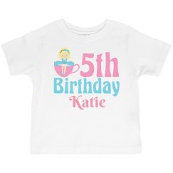 Cute 5th Birthday Tea Party Girl