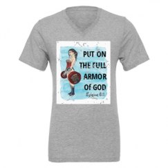 Unisex CVC Jersey V-Neck T-Shirt