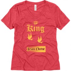 Ladies Relaxed Fit Super Soft Triblend V-Neck Tee